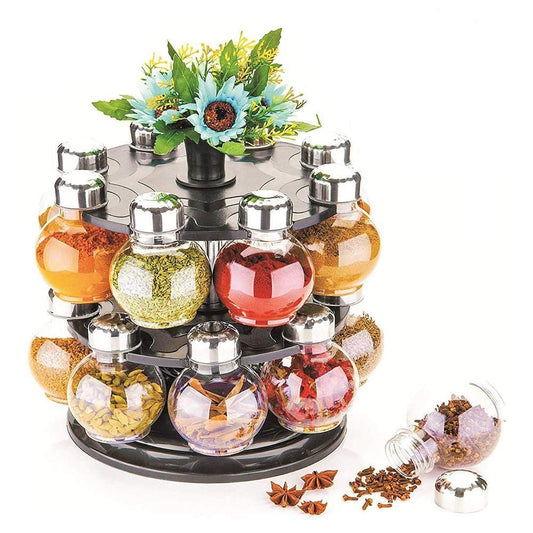 069 Multipurpose Revolving Plastic Spice Rack Set (16pcs)