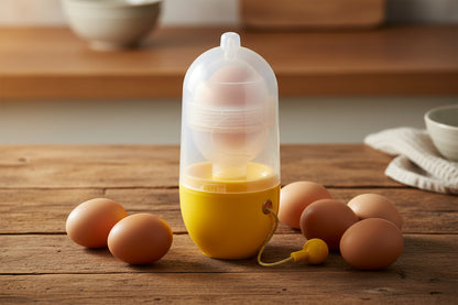  Manual Egg Puller Scrambler Household White Egg Yolk Mixer Kitchen Tool Mix Manual Scrambler Convenient Without Breaking Eggs.
