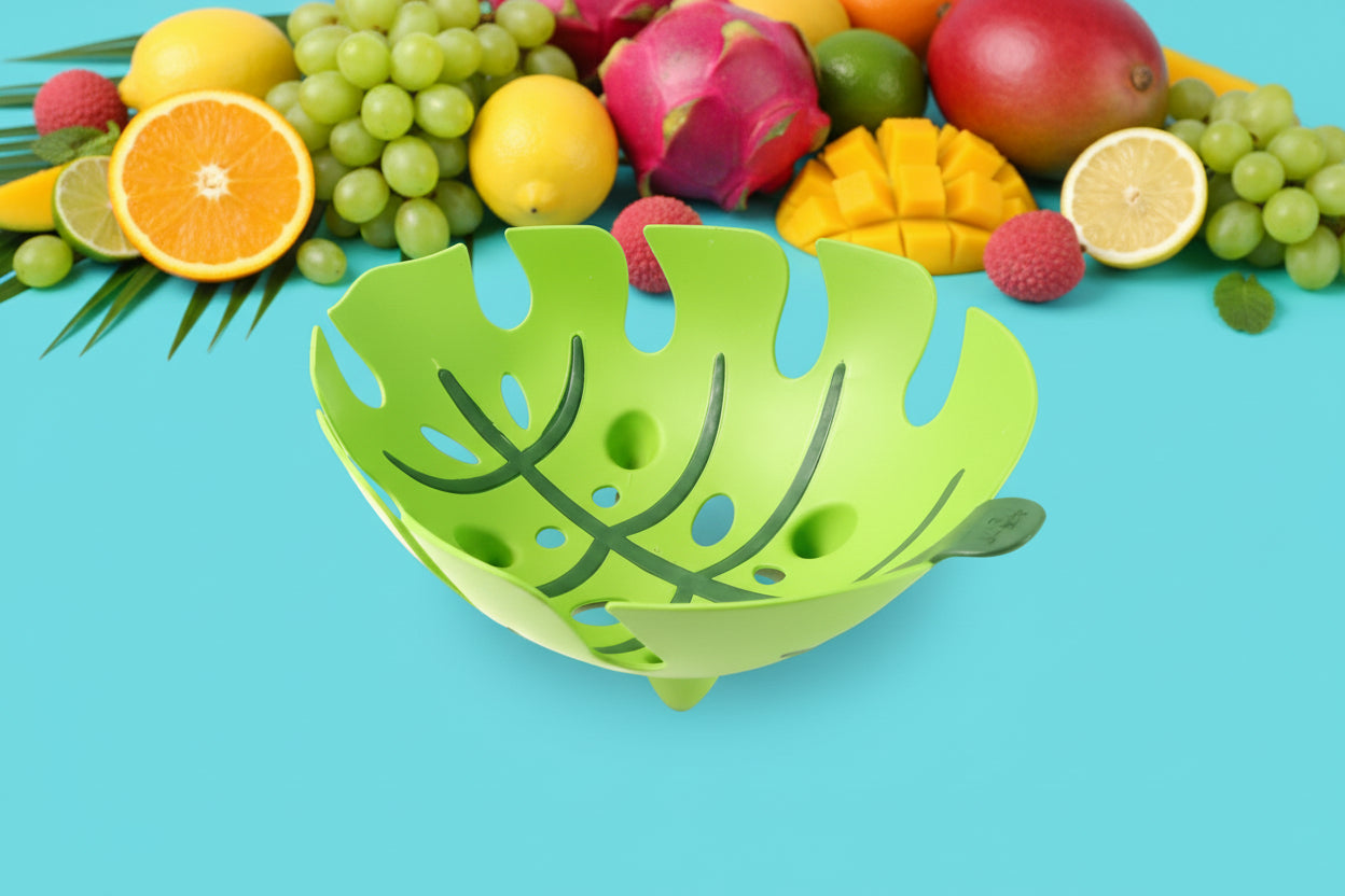 Leaf-shaped Plastic Fruit Basket (1 Pc)