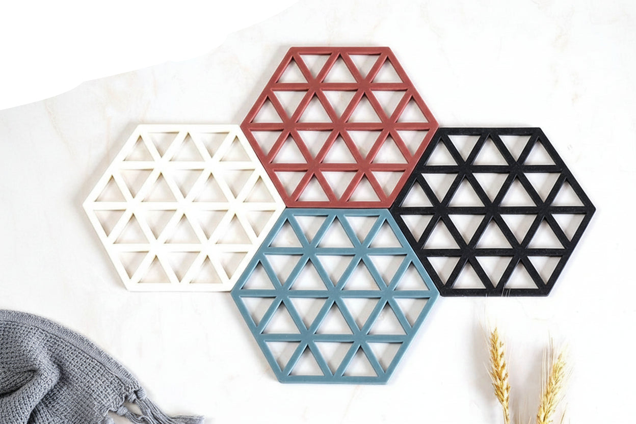  Cup Mat Pvc Tea Coaster Non-slip Placemat High Temperature Insulation Pad Hollow Pot Mat Bowl With Anti-hot