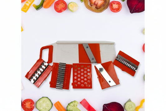 Plastic 6 In 1 Vegetables Slicer Cutter And Fruit Dicer Grater (1 Set)