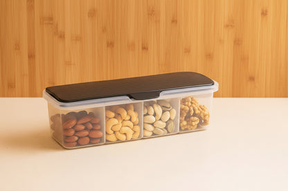 Kitchen Multipurpose Air-tight 4 Sections Storage Containers  Masala Box (1 Set)